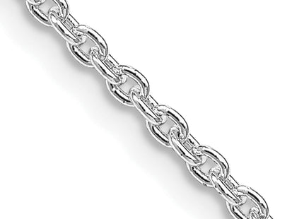 Sterling Silver Rhodium-plated Cable Chain, 16 x 2.25mm