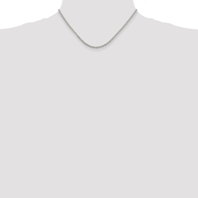 Sterling Silver Rhodium-plated Cable Chain, 16 x 2.75mm