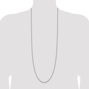 Sterling Silver Rhodium-plated Cable Chain (Style QCL080R-36)