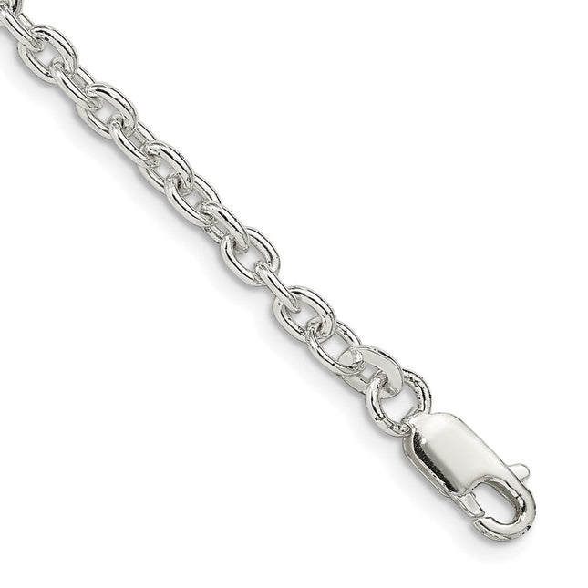 Sterling Silver Cable Bracelet, 7 x 3.5mm
