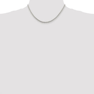 Sterling Silver Rhodium-plated Cable Chain (Style QCL100R-16)