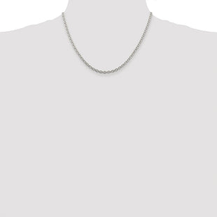 Sterling Silver Rhodium-plated Cable Chain (Style QCL100R-18)