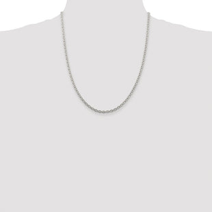 Sterling Silver Rhodium-plated Cable Chain (Style QCL100R-22)