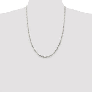 Sterling Silver Rhodium-plated Cable Chain (Style QCL100R-24)