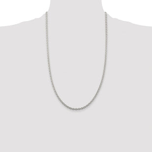 Sterling Silver Rhodium-plated Cable Chain (Style QCL100R-26)