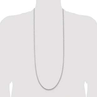Sterling Silver Rhodium-plated Cable Chain (Style QCL100R-36)