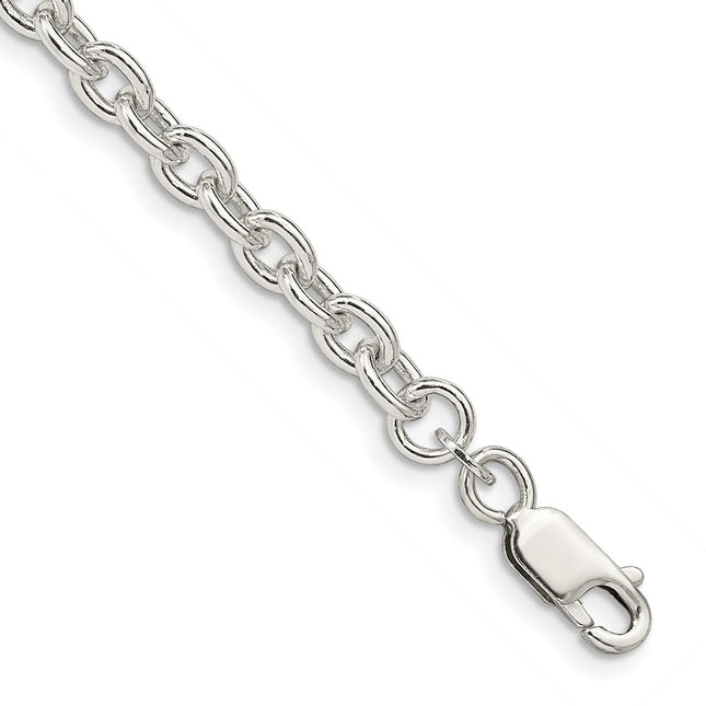 Sterling Silver Cable Bracelet, 7 x 4.5mm