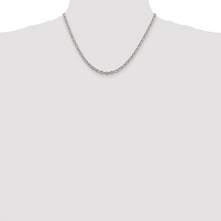 Sterling Silver Rhodium-plated Cable Chain