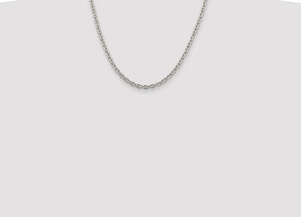 Sterling Silver Rhodium-plated Cable Chain