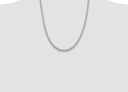 Sterling Silver Rhodium-plated Cable Chain