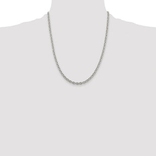Sterling Silver Rhodium-plated Cable Chain