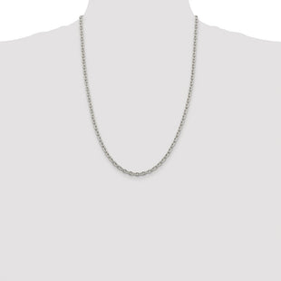 Sterling Silver Rhodium-plated Cable Chain