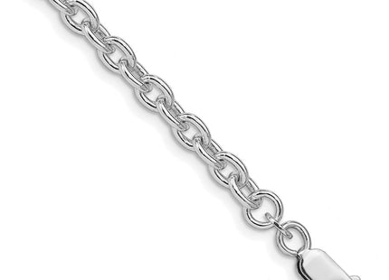 Sterling Silver Rhodium-plated Cable Chain