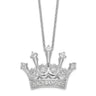 Cheryl M Sterling Silver Rhodium-plated Brilliant-cut CZ Crown Necklace