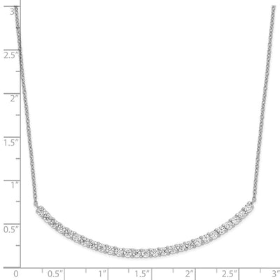 Cheryl M Sterling Silver Rhodium-plated Brilliant-cut CZ Curved Bar Necklace