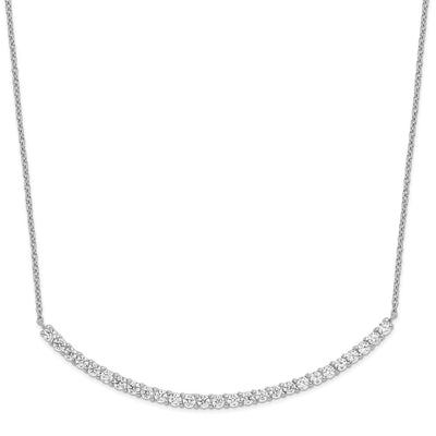 Cheryl M Sterling Silver Rhodium-plated Brilliant-cut CZ Curved Bar Necklace
