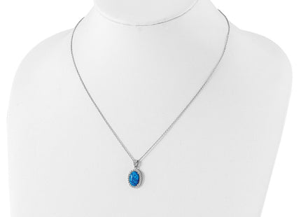 Sterling silver cubic zirconia oval necklace, another view