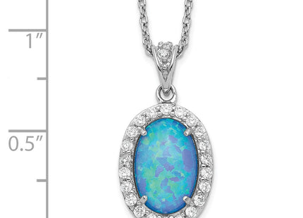 Sterling silver cubic zirconia oval necklace, alternate view
