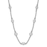 Cheryl M Sterling Silver Rhodium-plated Brilliant-cut Round CZ 19 Station 18. Necklace