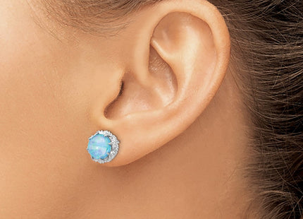 Sterling silver cubic zirconia earrings, another view