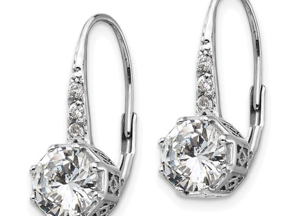 Sterling silver cubic zirconia drop earrings, alternate view