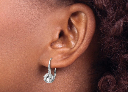 Sterling silver cubic zirconia drop earrings, another view