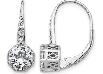 Sterling silver cubic zirconia drop earrings