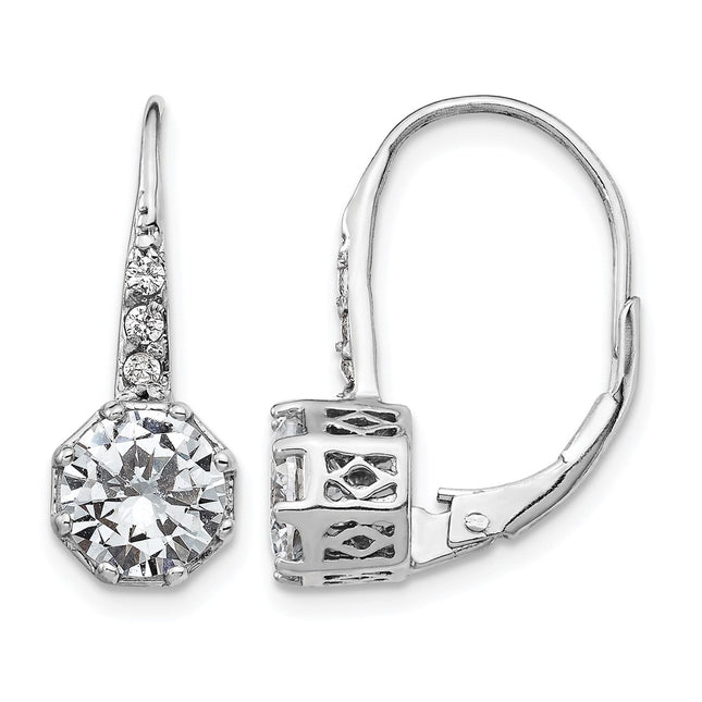 Sterling silver cubic zirconia drop earrings