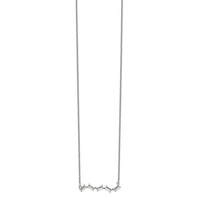 Cheryl M Sterling Silver Rhodium-plated Emerald-cut CZ Bar Necklace