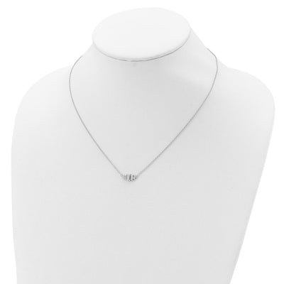 Cheryl M Sterling Silver Rhodium-plated Brilliant-cut and Emerald-cut Bar Necklace