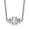 Cheryl M Sterling Silver Rhodium-plated Brilliant-cut and Emerald-cut Bar Necklace