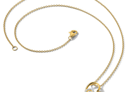 Cheryl M Sterling Silver Gold-plated Brilliant-cut CZ Fancy Double Heart Necklace