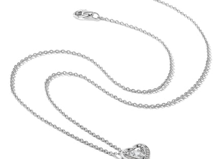 Cheryl M Sterling Silver Rhodium-plated Brilliant-cut Vibrant CZ Heart Necklace