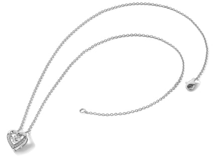 Cheryl M Sterling Silver Rhodium-plated Brilliant-cut Vibrant CZ Heart Necklace