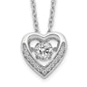 Cheryl M Sterling Silver Rhodium-plated Brilliant-cut Vibrant CZ Heart Necklace