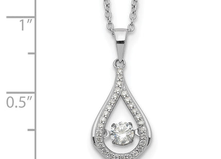 Cheryl M Sterling Silver Rhodium-plated Brilliant-cut Vibrant CZ Teardrop Necklace (Style QCM1431-18)