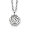 Cheryl M Sterling Silver Rhodium-plated Brilliant-cut Vibrant CZ Circle Necklace