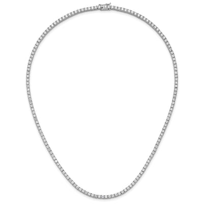 Cheryl M Sterling Silver Rhodium-plated Brilliant-cut CZ Necklace, 18 x 2.85mm