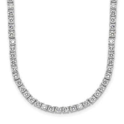 Cheryl M Sterling Silver Rhodium-plated Brilliant-cut CZ Necklace, 18 x 2.85mm