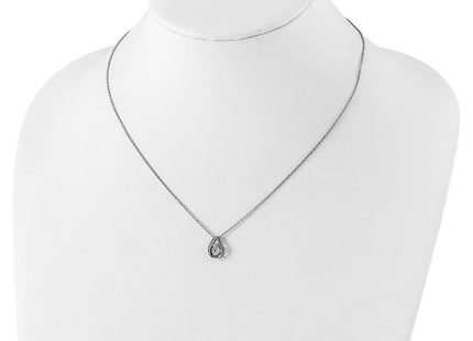 Sterling silver cubic zirconia teardrop necklace, further view