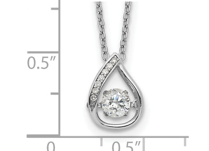 Sterling silver cubic zirconia teardrop necklace, another view