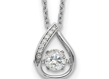 Sterling silver cubic zirconia teardrop necklace