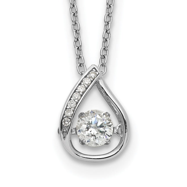Sterling silver cubic zirconia teardrop necklace