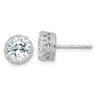 Cheryl M Sterling Silver Rhodium-plated Brilliant-cut CZ Crown Post Stud Earrings