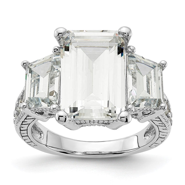 Sterling silver cubic zirconia ring