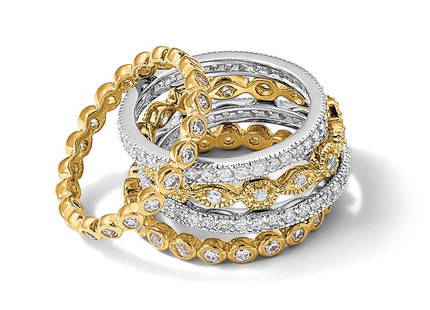 Sterling silver cubic zirconia band, additional view