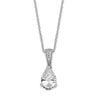 Cheryl M Sterling Silver Rhodium-plated Brilliant-cut Pear CZ Pendant Necklace