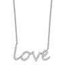 Cheryl M Sterling Silver Rhodium-plated Brilliant-cut CZ LOVE Necklace