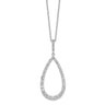 Cheryl M Sterling Silver Rhodium-plated Brilliant-cut CZ Open Pear Shape Necklace