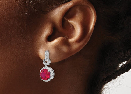 Sterling silver cubic zirconia earrings, another view
